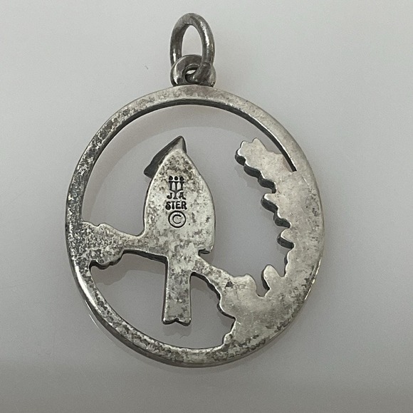 James Avery Bird Charm Sterling Silver Retired Songbird Branch Pendant 1" - Picture 3 of 7